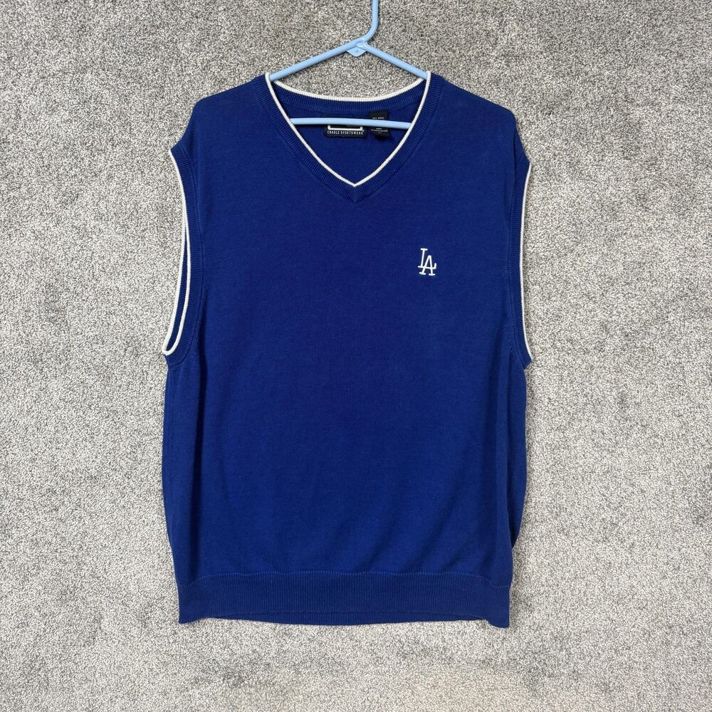 Los Angeles Dodgers Sweater Vest Mens XL Blue MLB Baseball Crable Sportswear